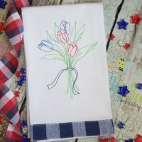 Flower Bouquet Tulips Machine Embroidery Design 